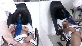 Hot schoolgirl cheating with her besfriend in the restroom of school and hard fuck her tight wet pussy and cum inside