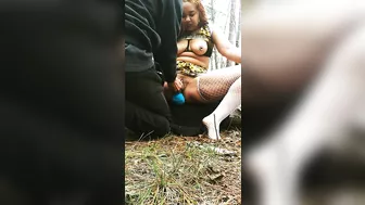 Stranger helps me squirt in the woods