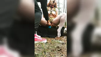 Stranger helps me squirt in the woods