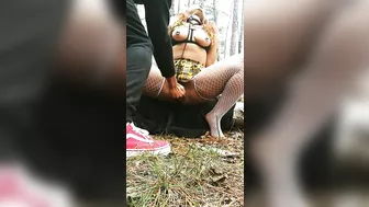 Stranger helps me squirt in the woods