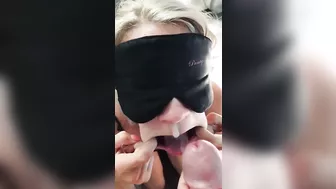 Slow motion 3-day cumshot down the throat