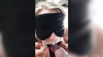 Slow motion 3-day cumshot down the throat