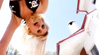 Crystal Anne, Mugur Outdoor EUROpean Blonde Anne Ass Fucked, Bikini, high heels, anal gaping, ass cums swallow Teaser#1