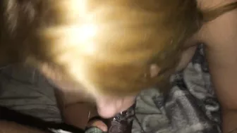 White bitch loves sucking dick