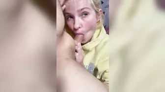 Girlfriend performing blowjob