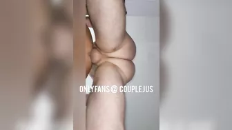 Hard anal fuck she cums and creampie