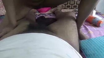 Indian wife riding on cock