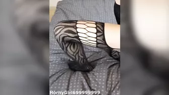 NSFW Naked TikTok challenge Sexy black stockings and black strings