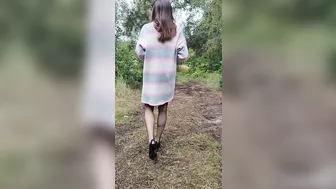 Anna Perv walking in wood.... she pee in panties