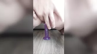 I put my finger in the ass and sit deep on the dildo