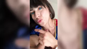 Supergirl sucks your dick , cum on her pussy