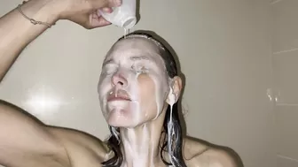 Milk Shower - Cold Freezing Milk poured over my naked body