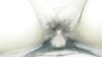 My wife loves when I do creampie on her hairy pussy