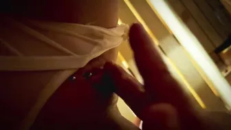 Fingering Pierced Pussy in Sauna