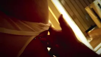 Fingering Pierced Pussy in Sauna