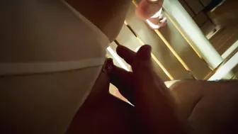 Fingering Pierced Pussy in Sauna