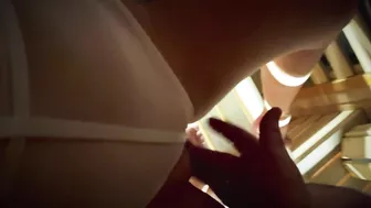 Fingering Pierced Pussy in Sauna