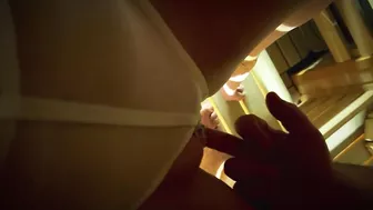 Fingering Pierced Pussy in Sauna