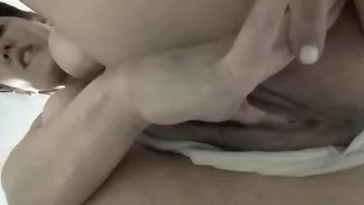 Thumb and clitoris masturbation. Full view of my pussy, it sounds awesome