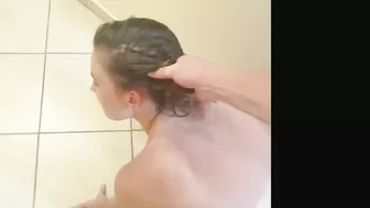 Worthless slut hair dragged to toilet to get used as human toilet, face slap and spit