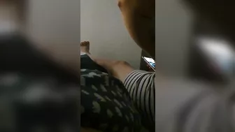 Slutty Maid caught watching porn on her phone get fucked by step son