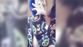 Sexy Smoker Spit Play Big Tits Pop Out On Live Stream