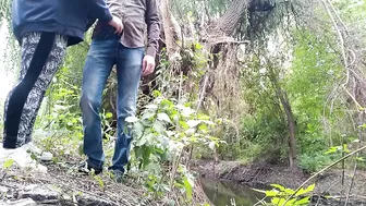 MILF stepmom takes care of stepson in nature