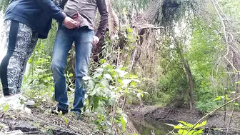 MILF stepmom takes care of stepson in nature