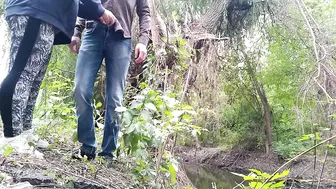 MILF stepmom takes care of stepson in nature