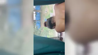 Petite Teen Hanging out Window getting Pounded