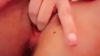 Delicious orgasm plays with her dildo