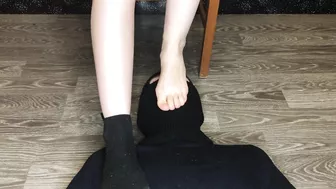 student in dirty black socks smelling foot fetish domination pov