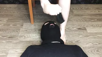 student in dirty black socks smelling foot fetish domination pov