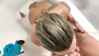 BlowJob Queen Cum On My Tits In Shower -Mandy FoXXX