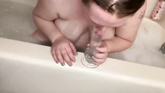 BBW Has Fun With Her Dildo In The Shower