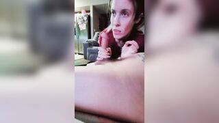 Sexy tattooed milf sucks his dick so good he was frozen after he nuts in her mouth