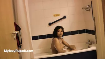 Mature Indian Mom In Bathroom Taking Shower Fingering Pussy Pressing Big Boobs.