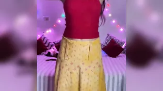 Desi indian girl dancing on video call with her boyfriend