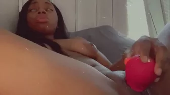 Ebony masturbating