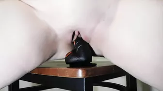 Silly slut fucks herself silly with black toy