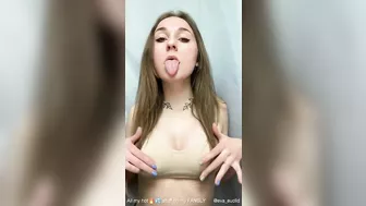 Spit dripping on my boobs & ahegao