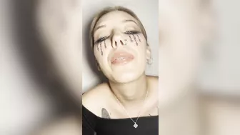 Sloppy ahegao by girl with braces. Spit fetish