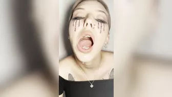 Sloppy ahegao by girl with braces. Spit fetish