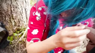 Hiking Trail Cum Volcano - Nervous Asian Cutie Sucks and Jerks Giant Quickly