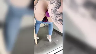 Naughty dildo fuck in public changeroom