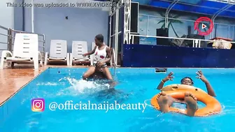 beauty having fun with ogaban in the pool