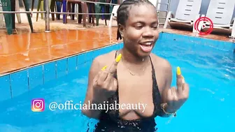 beauty having fun with ogaban in the pool