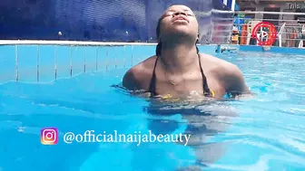 beauty having fun with ogaban in the pool