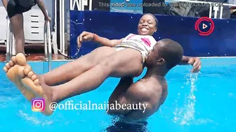 beauty having fun with ogaban in the pool