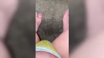 day 2 pissing on the carpet .. desperate piss in panties